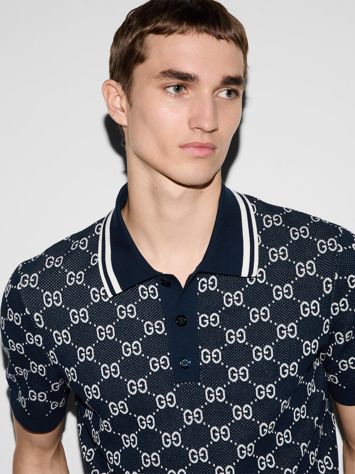 GG knit jacquard polo shirt