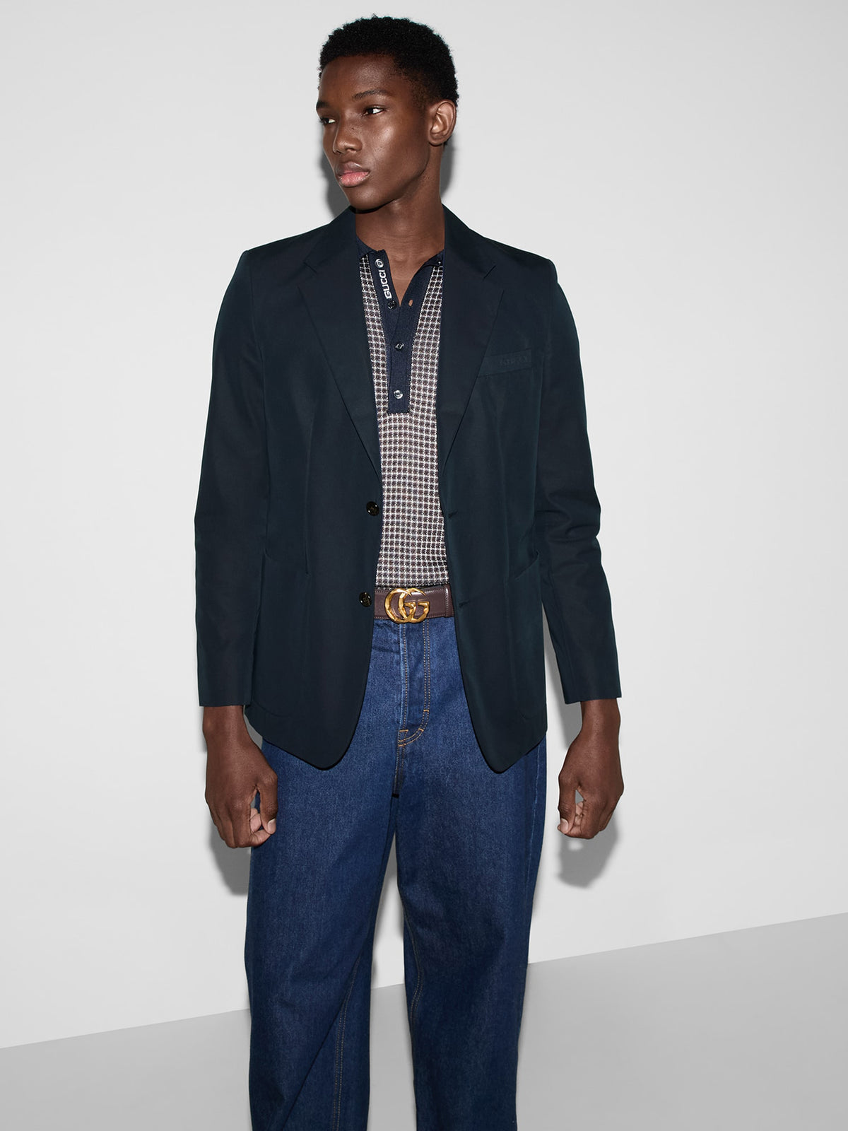 Embossed cotton twill jacket