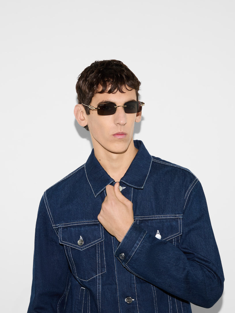 Rectangular frame sunglasses