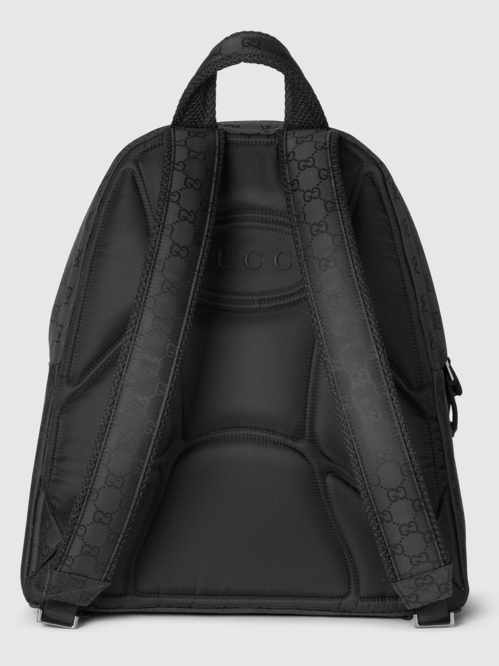 Medium GG backpack in black GG nylon GUCCI Nero | Grifo210