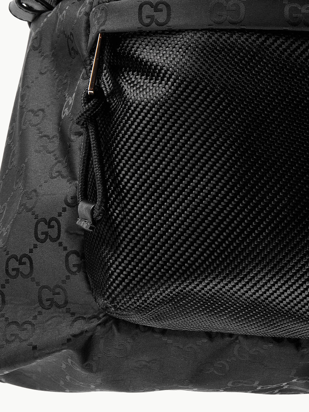 Medium GG backpack in black GG nylon GUCCI Nero | Grifo210