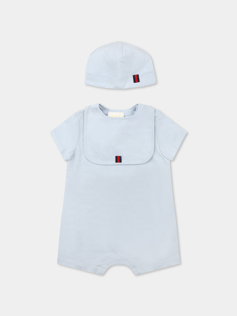 Baby printed cotton three-piece gift set