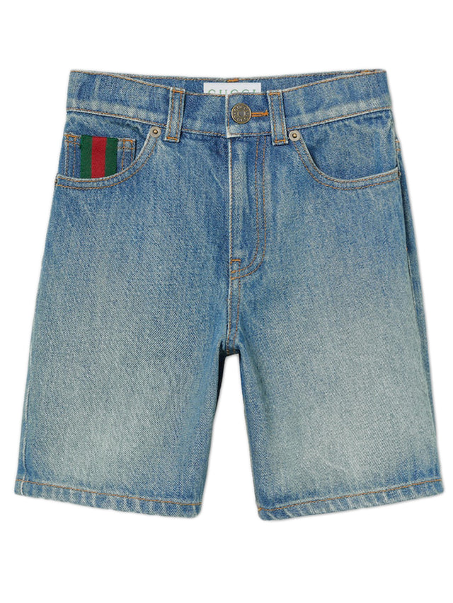 Denim shorts with Web