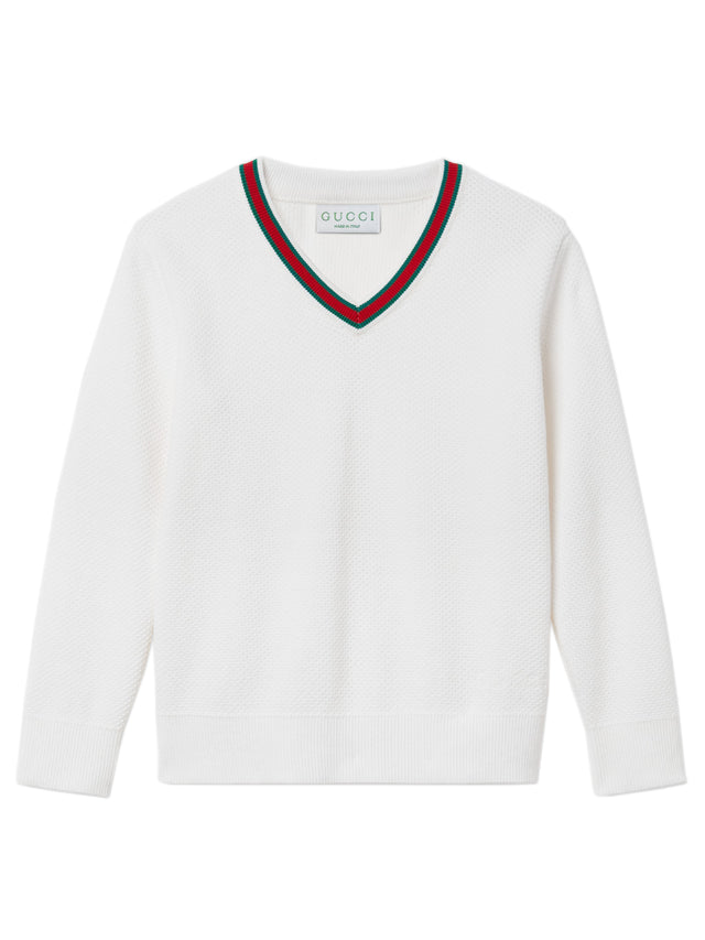 Embroidered cotton sweater