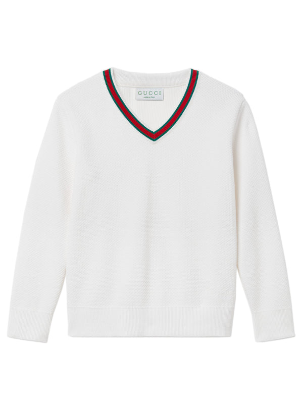 Embroidered cotton sweater