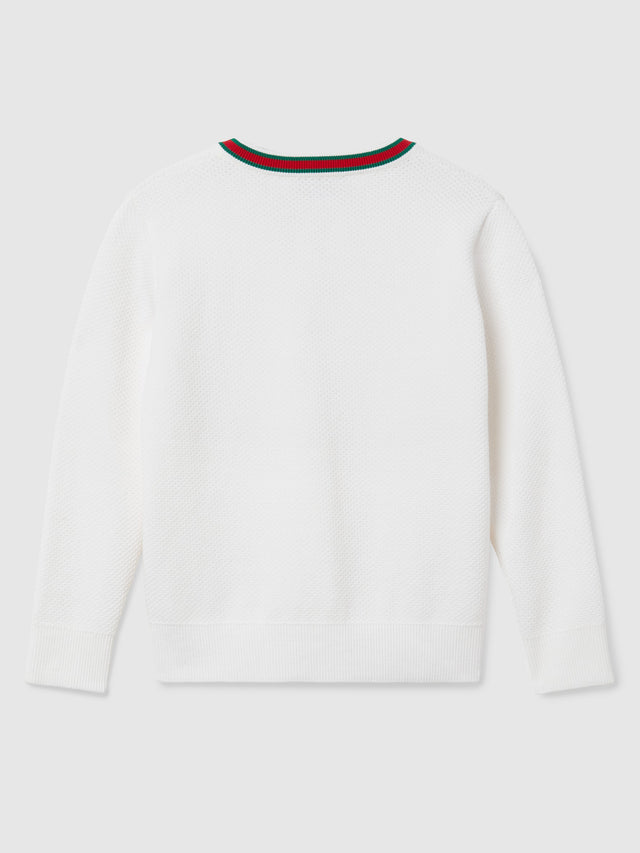 Embroidered cotton sweater