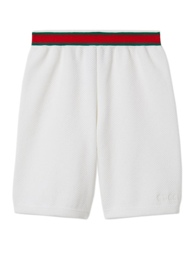 Embroidered cotton shorts