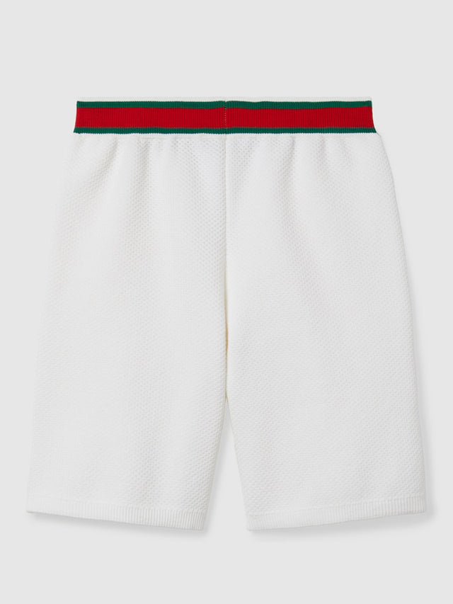 Embroidered cotton shorts