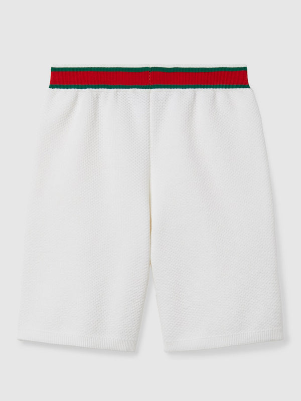 Embroidered cotton shorts