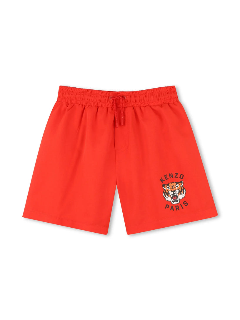 Printed swim shorts KENZO Kids Rosso Grifo210