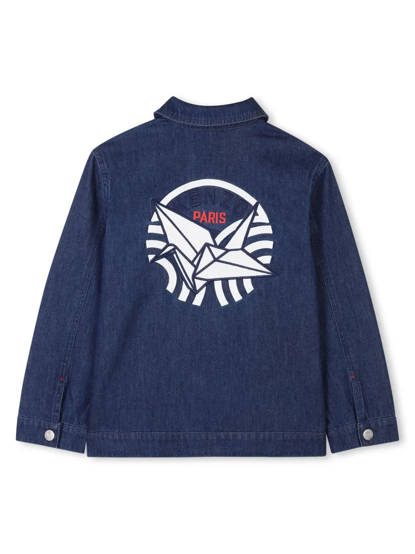 Jacket with 'East West' satin stitch embroidery in cotton