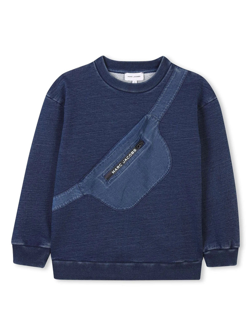 3D zipped pocket sweatshirt