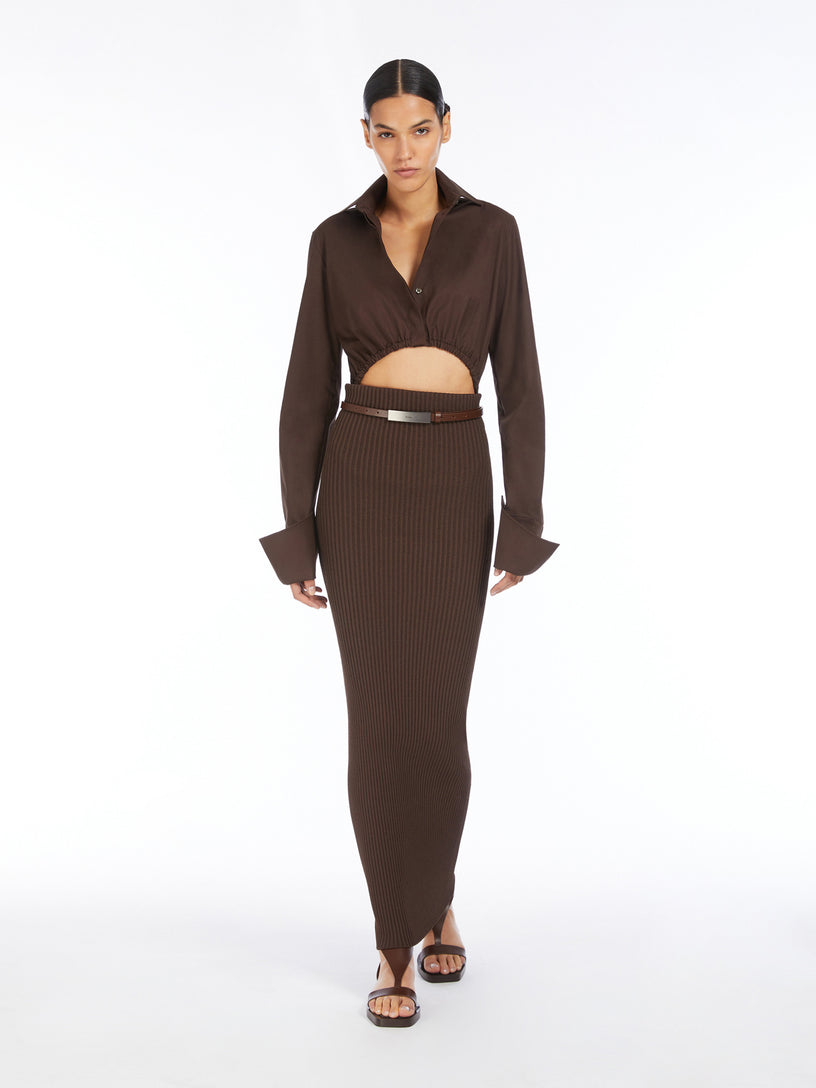 Angio poplin crop shirt