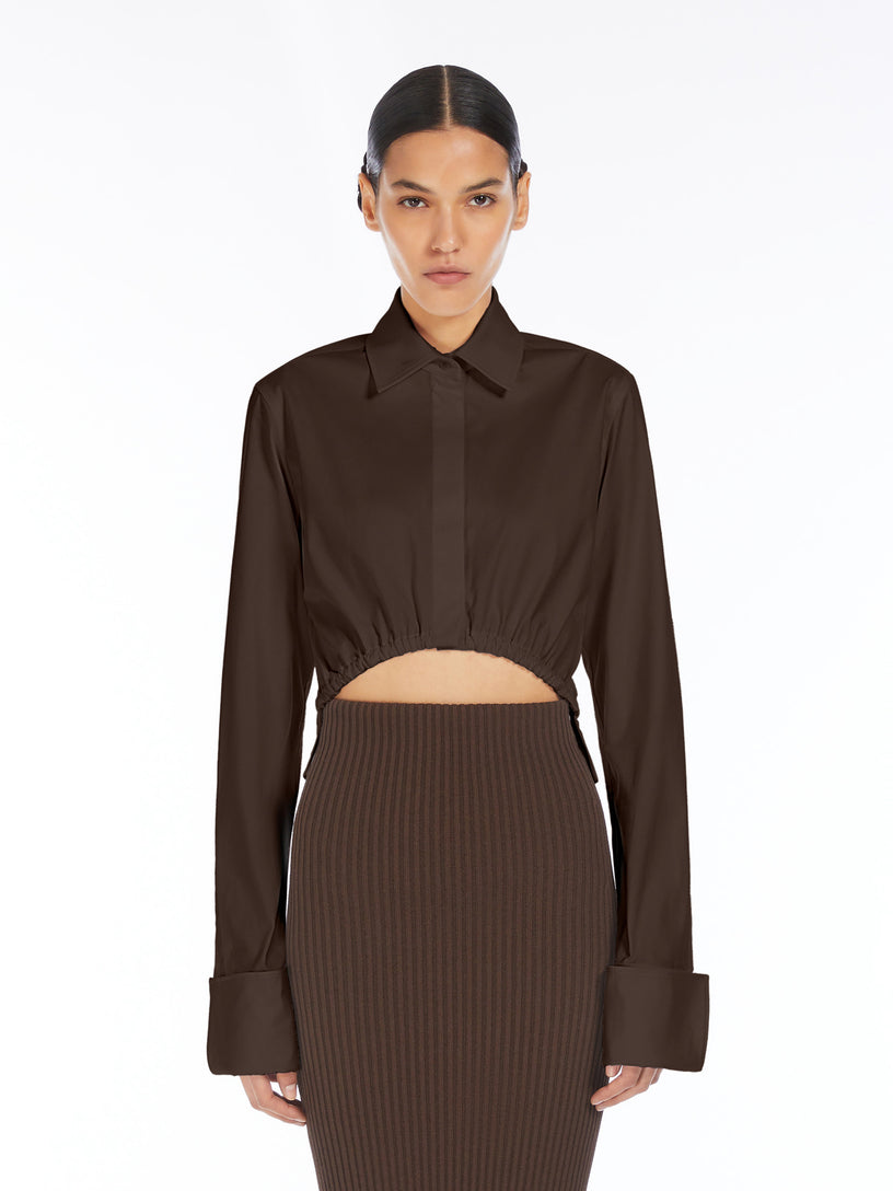 Angio poplin crop shirt