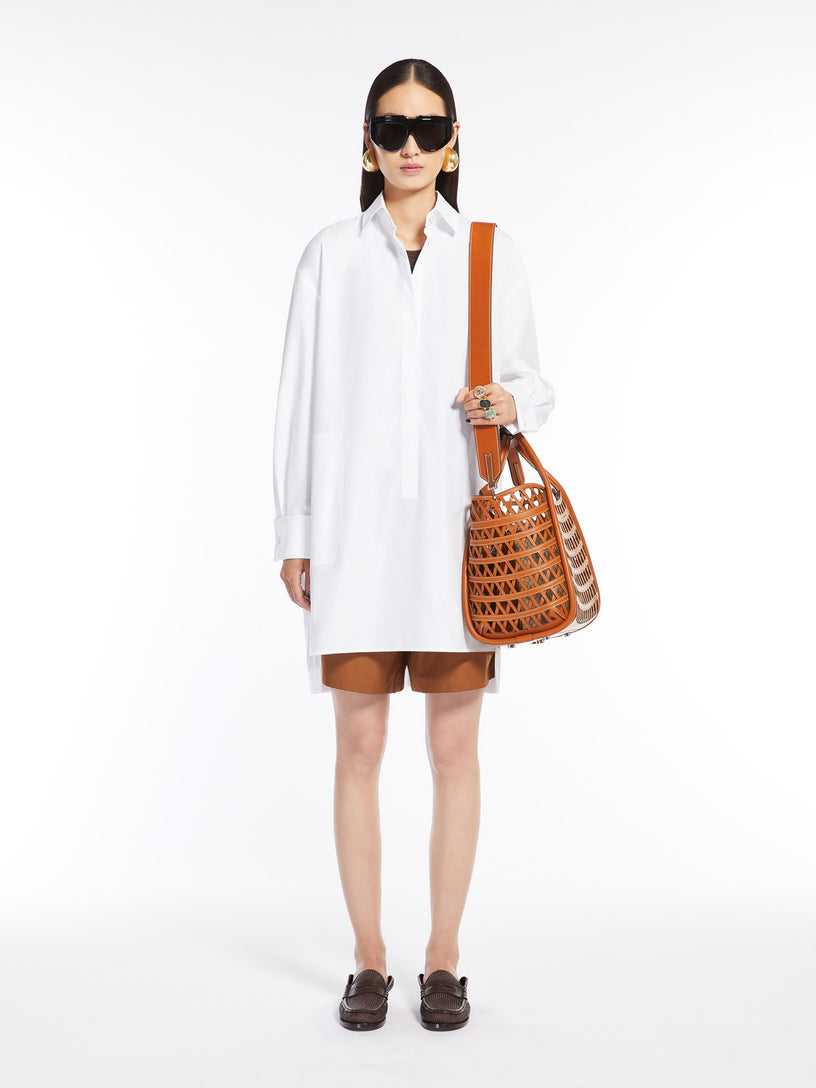 Marine small bag in woven leather