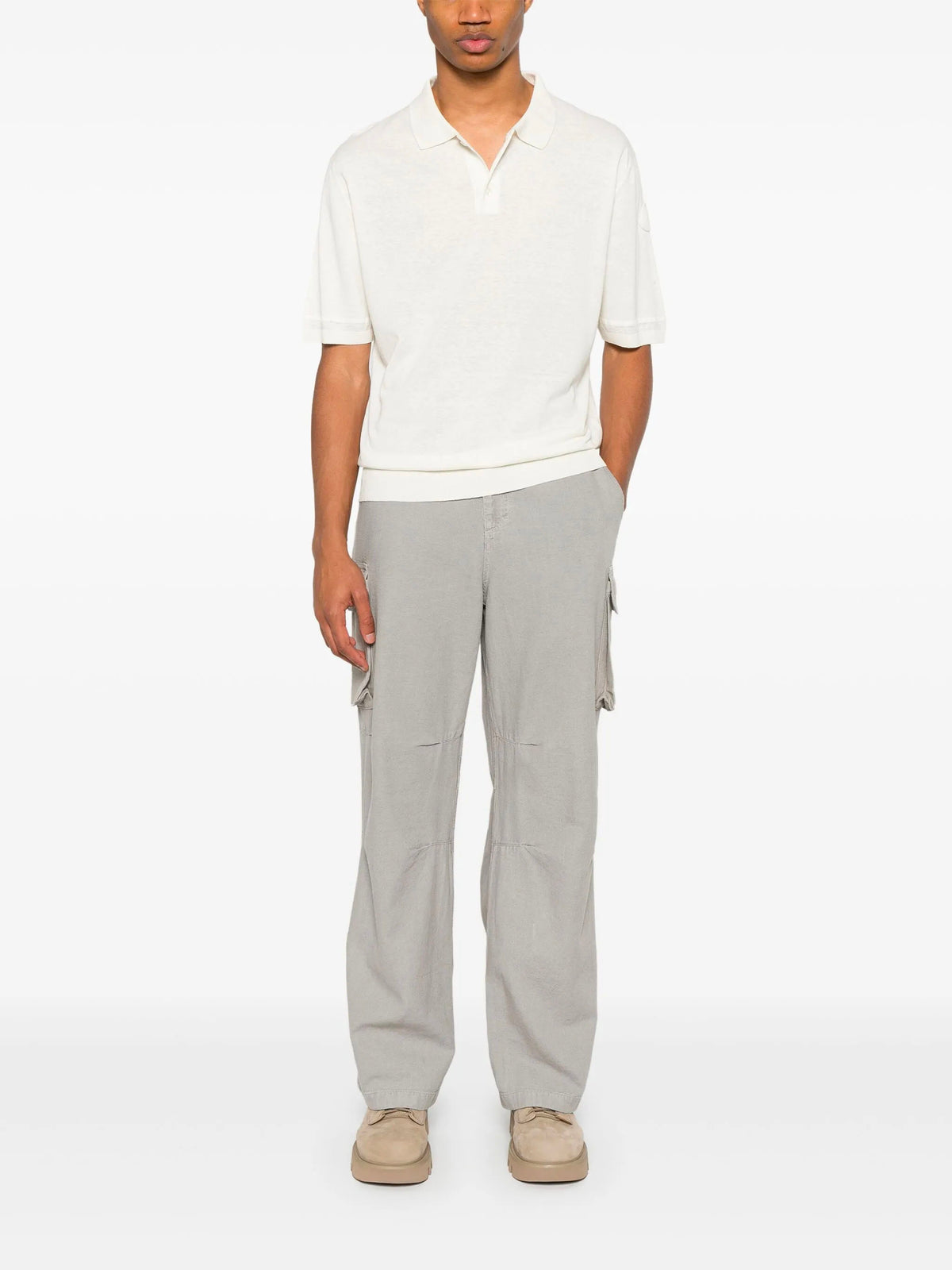 Knit polo shirt