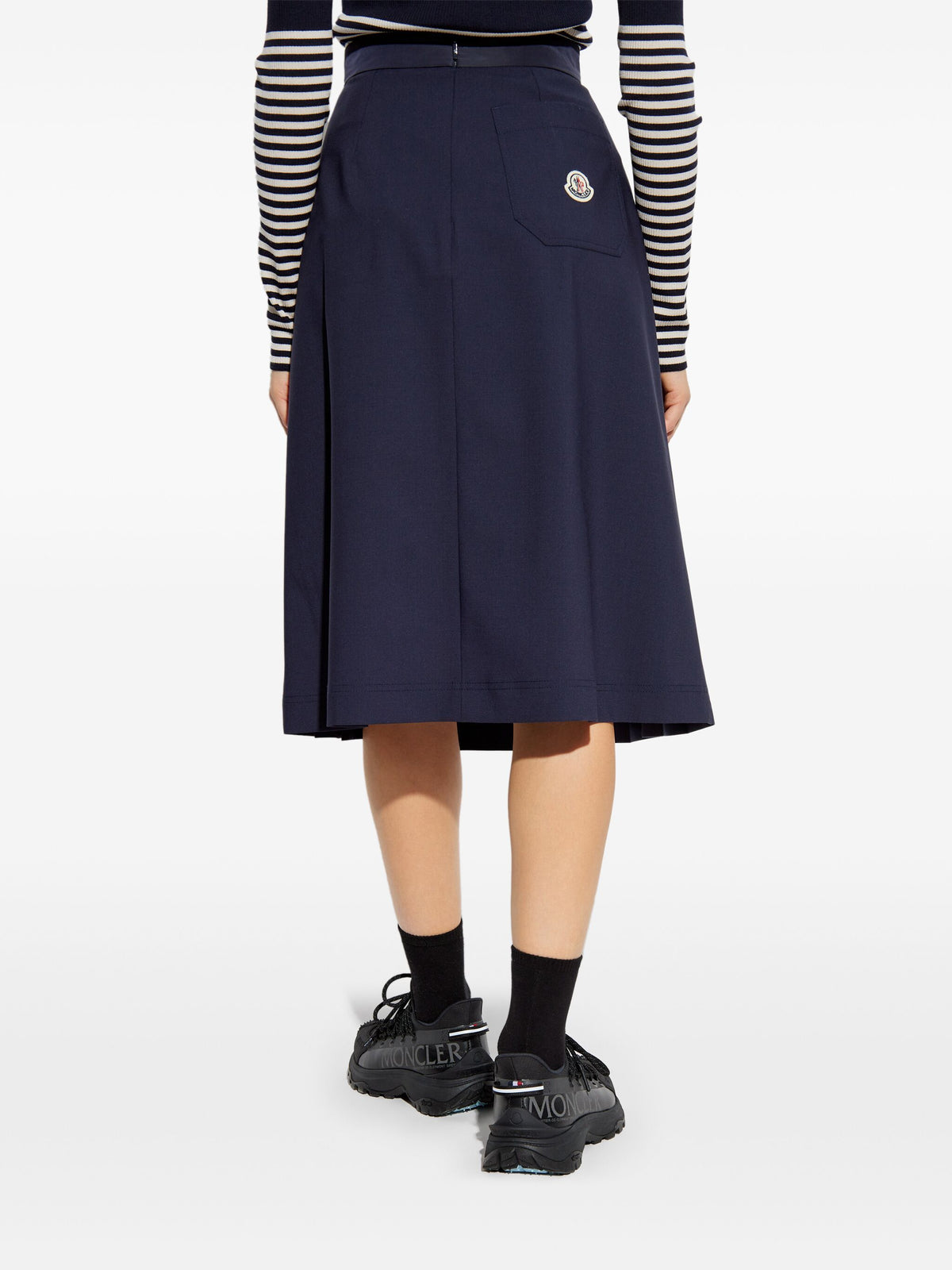 Pleated midi skirt in wool blend