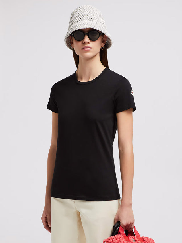 Cotton jersey T-shirt with logo patch