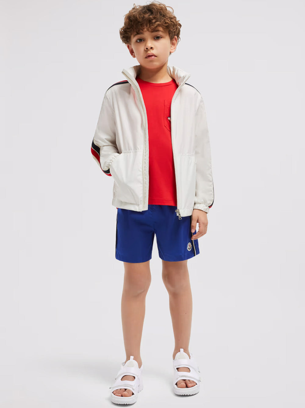 Tricolour-Trimmed Swim Shorts