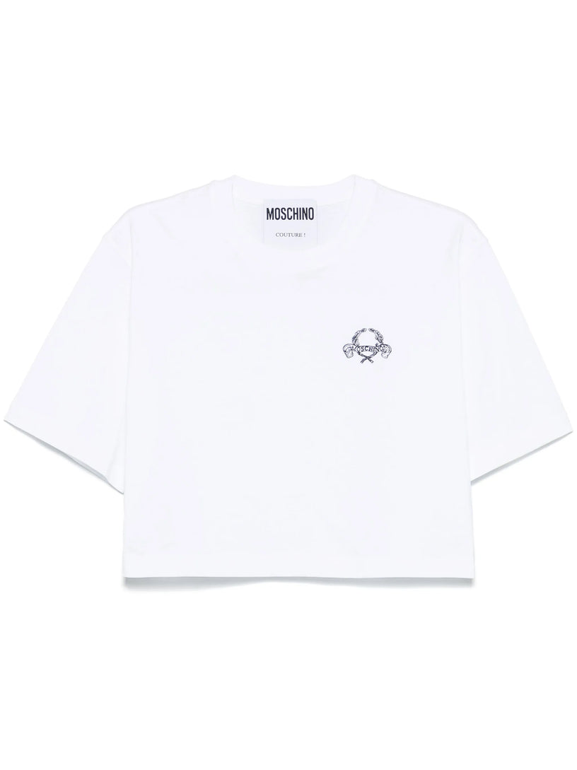 Cropped Laurel Crown Logo T-shirt