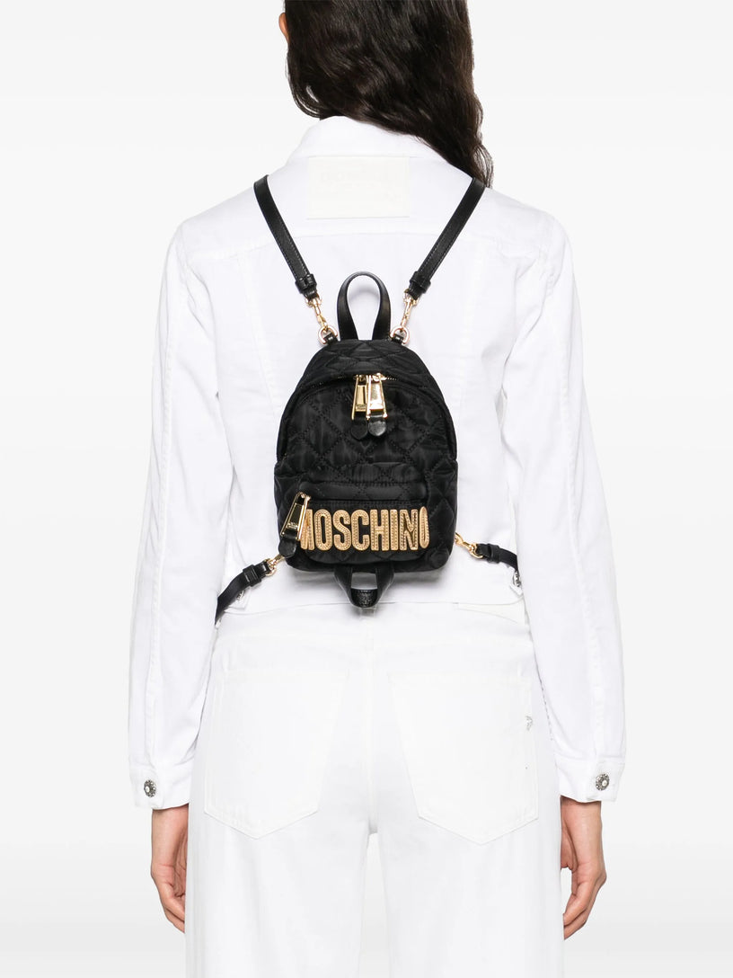 Mini quilted backpack with logo