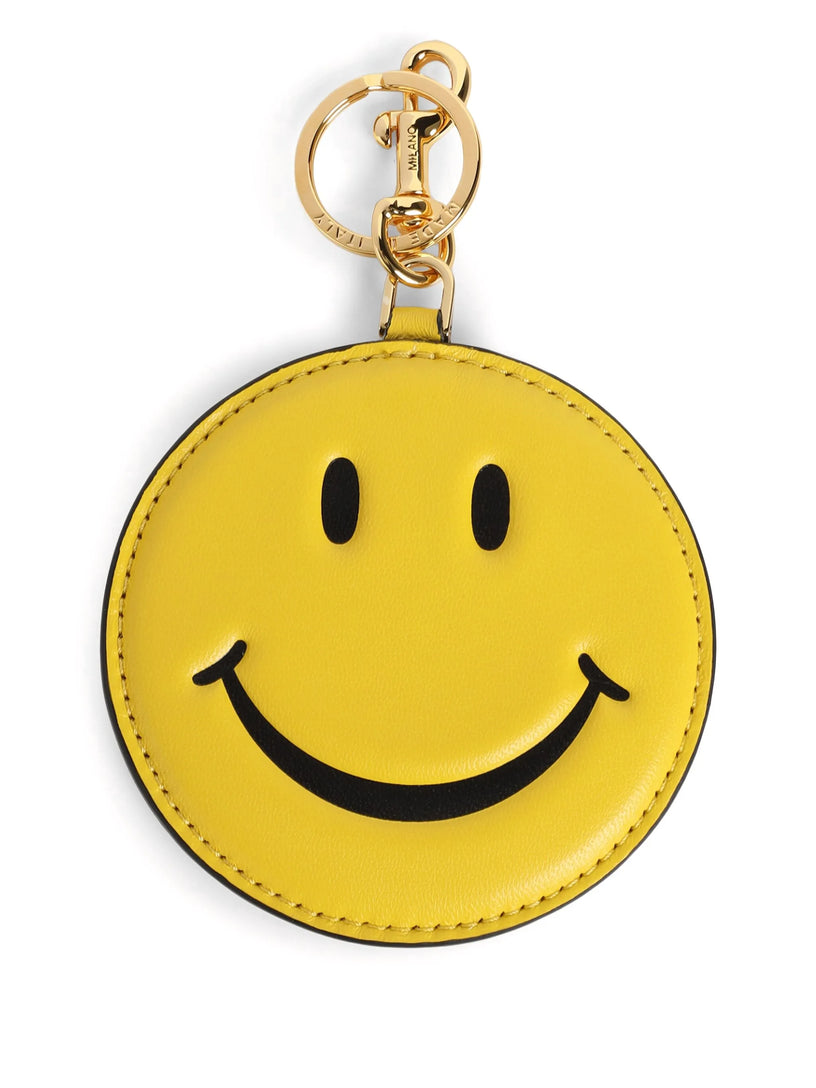 Leather key ring with Smiley