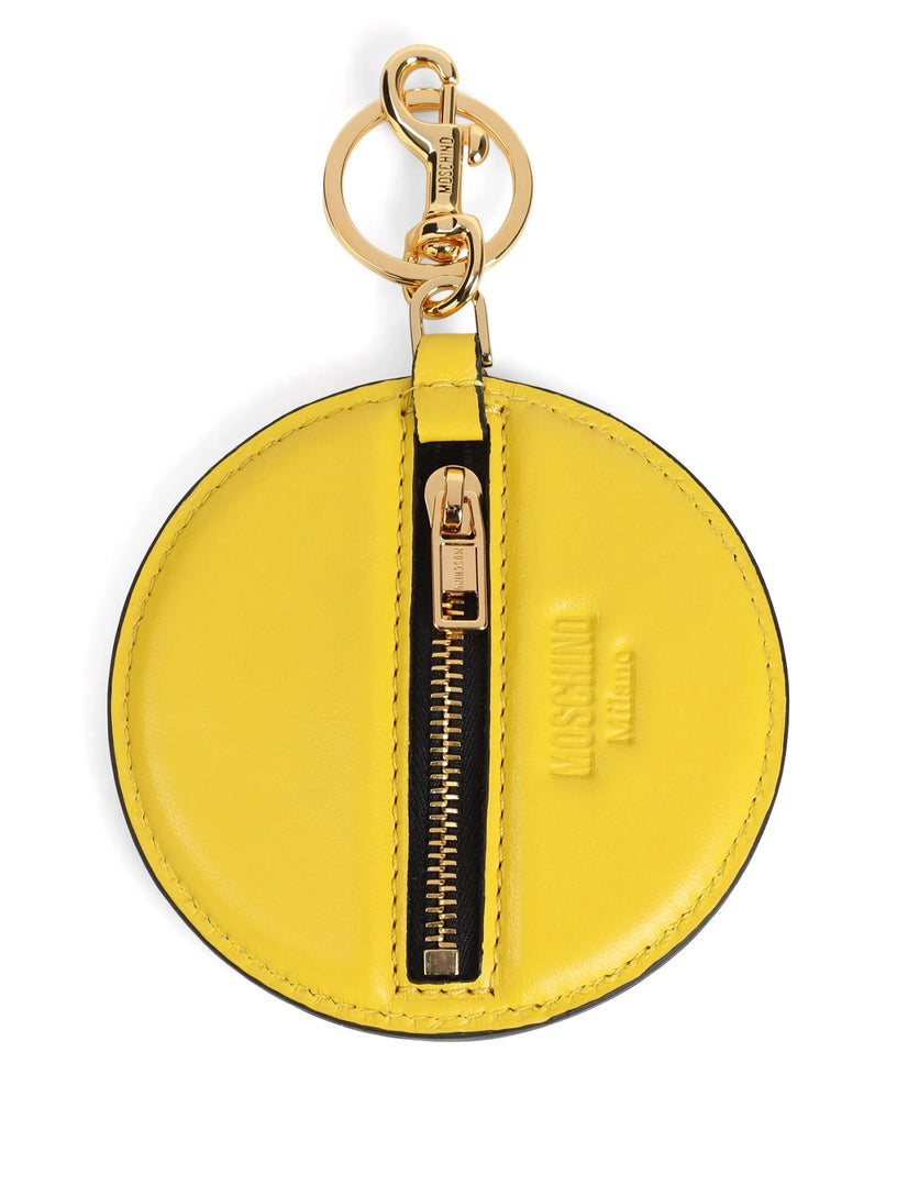 Leather key ring with Smiley