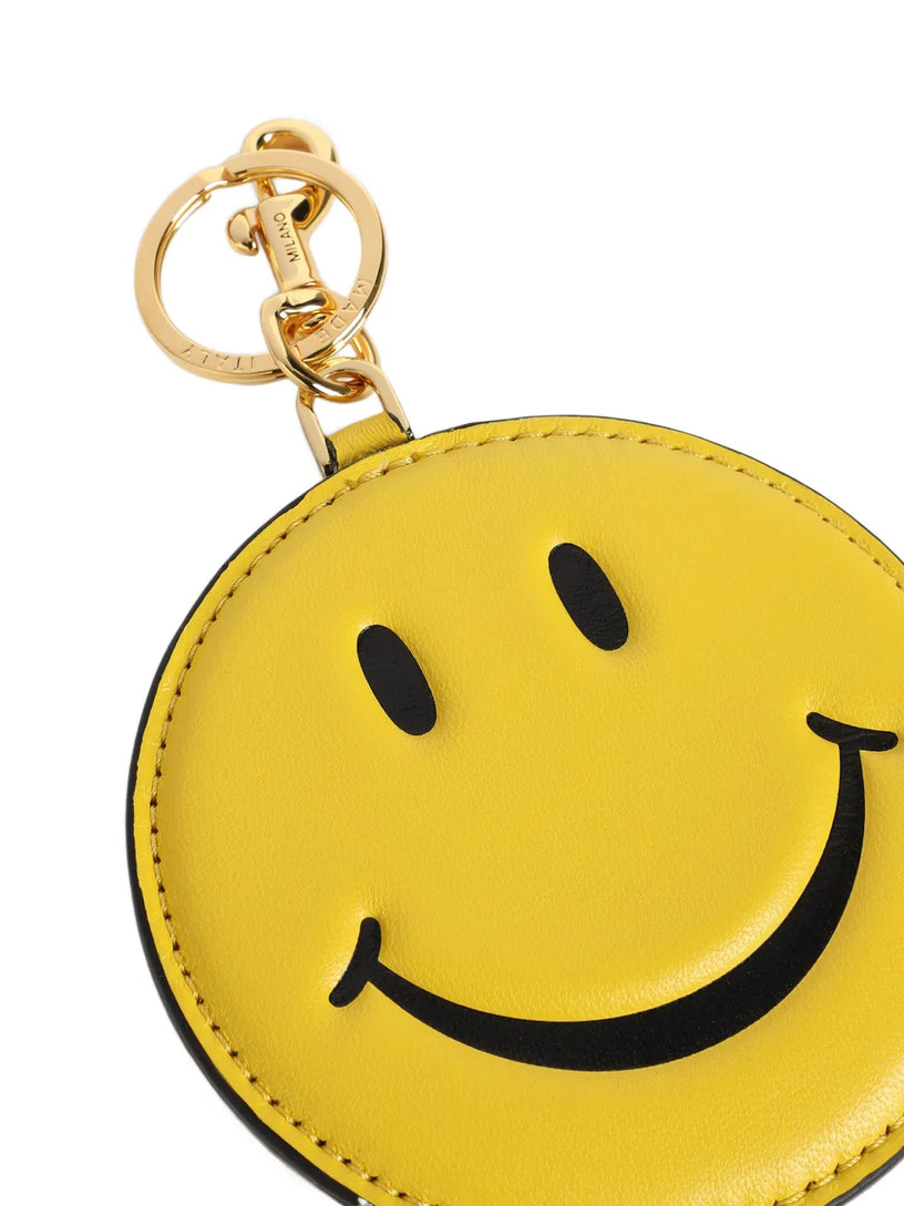 Leather key ring with Smiley