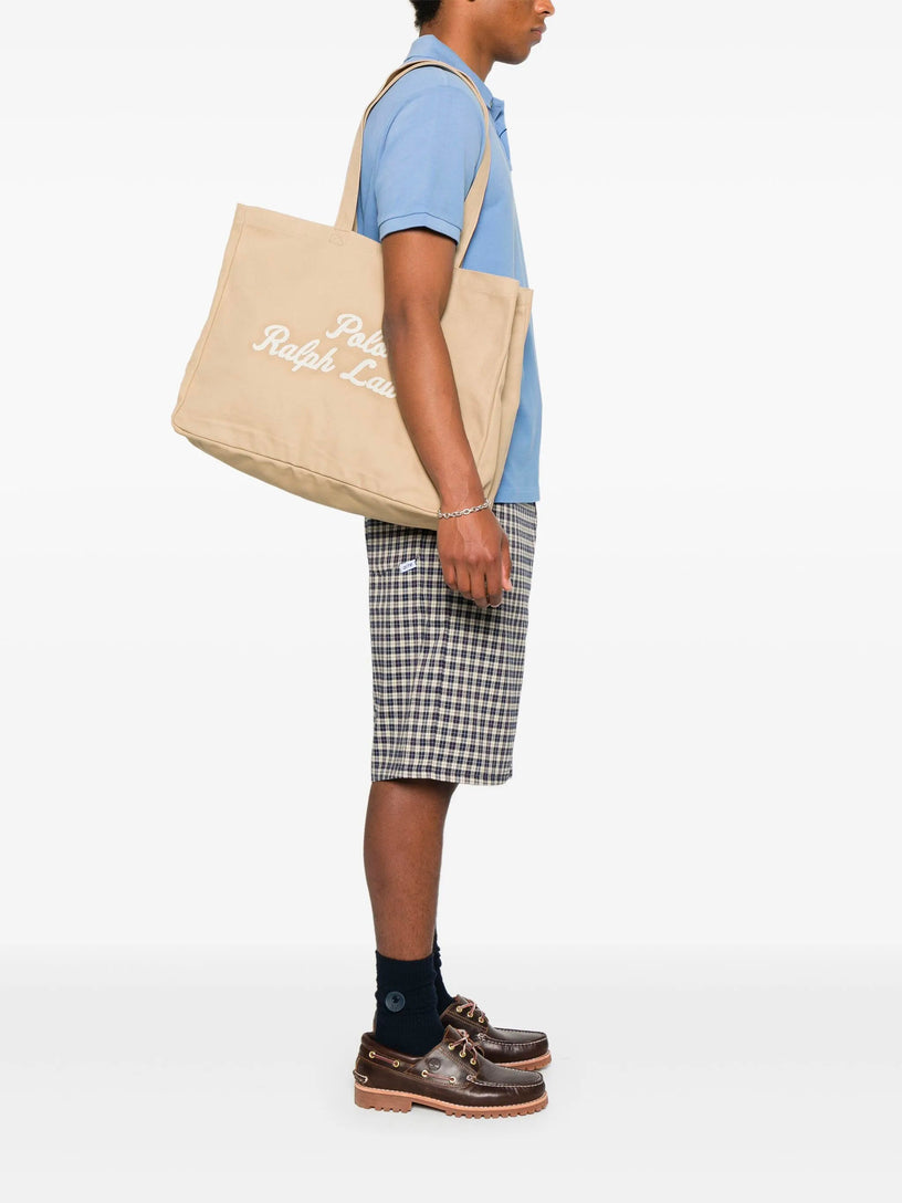 Embroidered canvas tote
