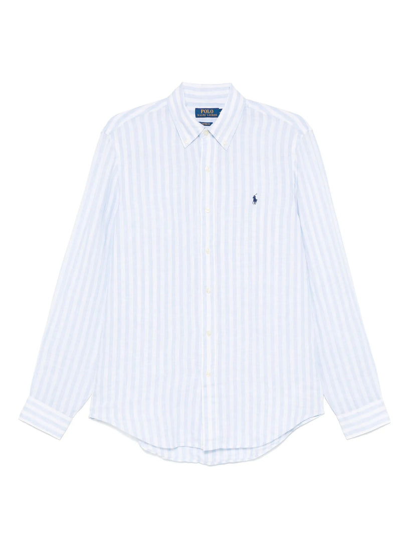 Custom-Fit Striped Linen Shirt POLO RALPH LAUREN Azzurro | Grifo210 Custom-Fit Striped Linen Shirt POLO RALPH LAUREN Azzurro | Grifo210
