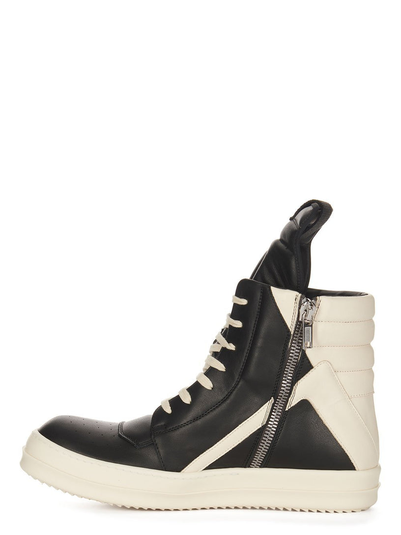 Geobasket in black/milk calfskin