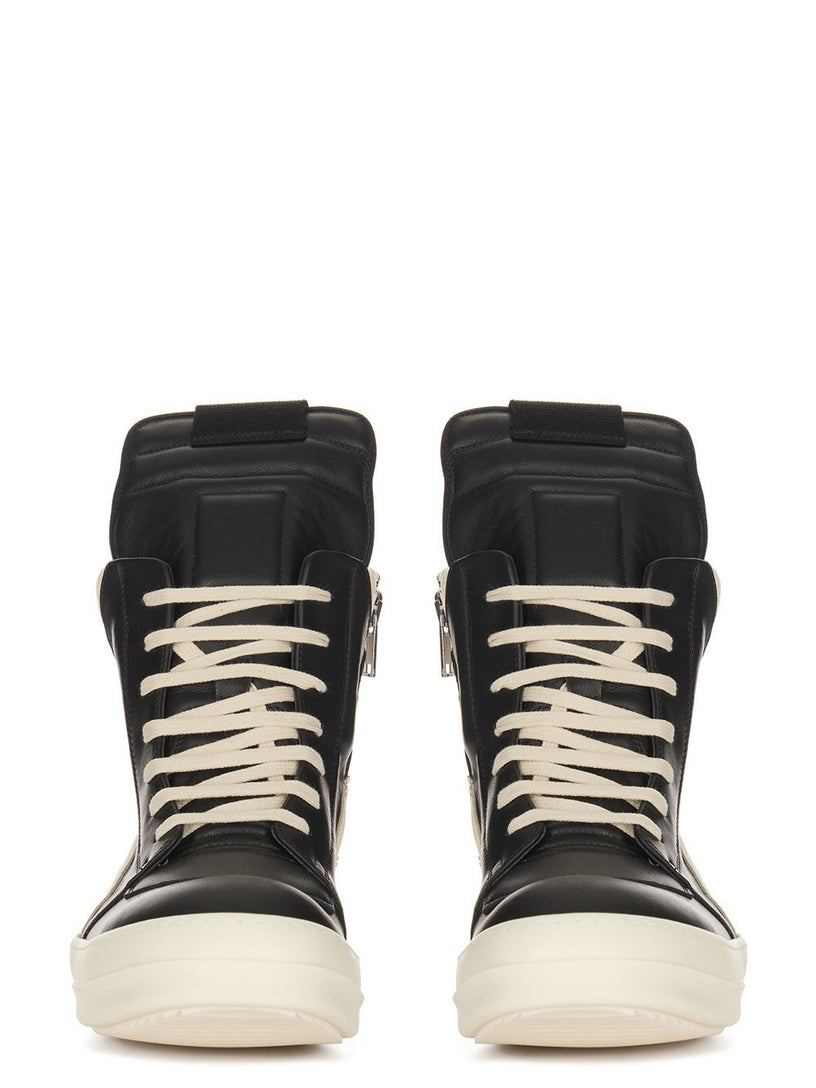 Geobasket in black/milk calfskin