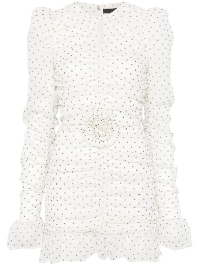 Printed long-sleeves mini dress