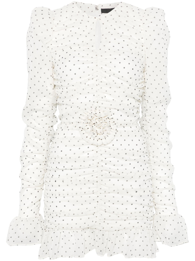 Printed long-sleeves mini dress