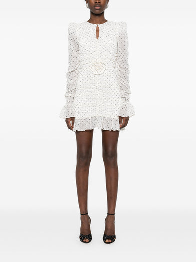 Printed long-sleeves mini dress