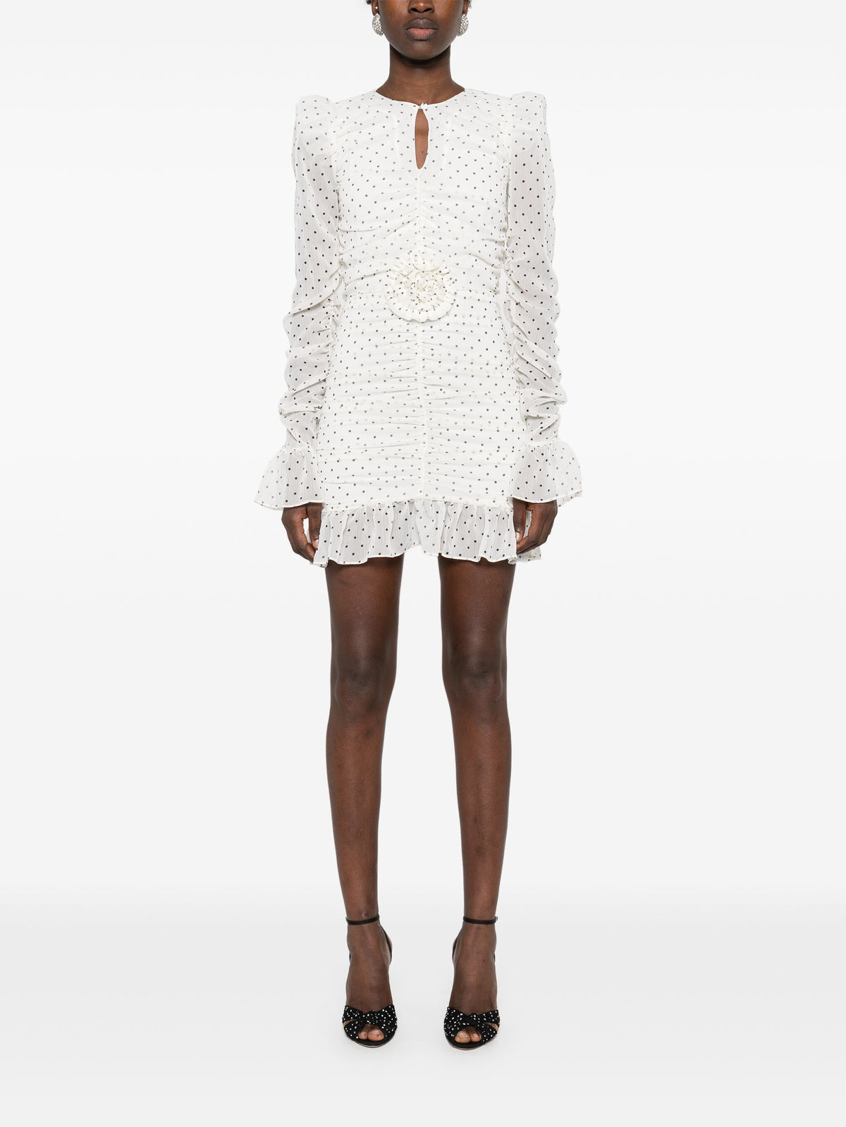 Printed long-sleeves mini dress