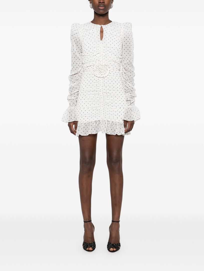 Printed long-sleeves mini dress