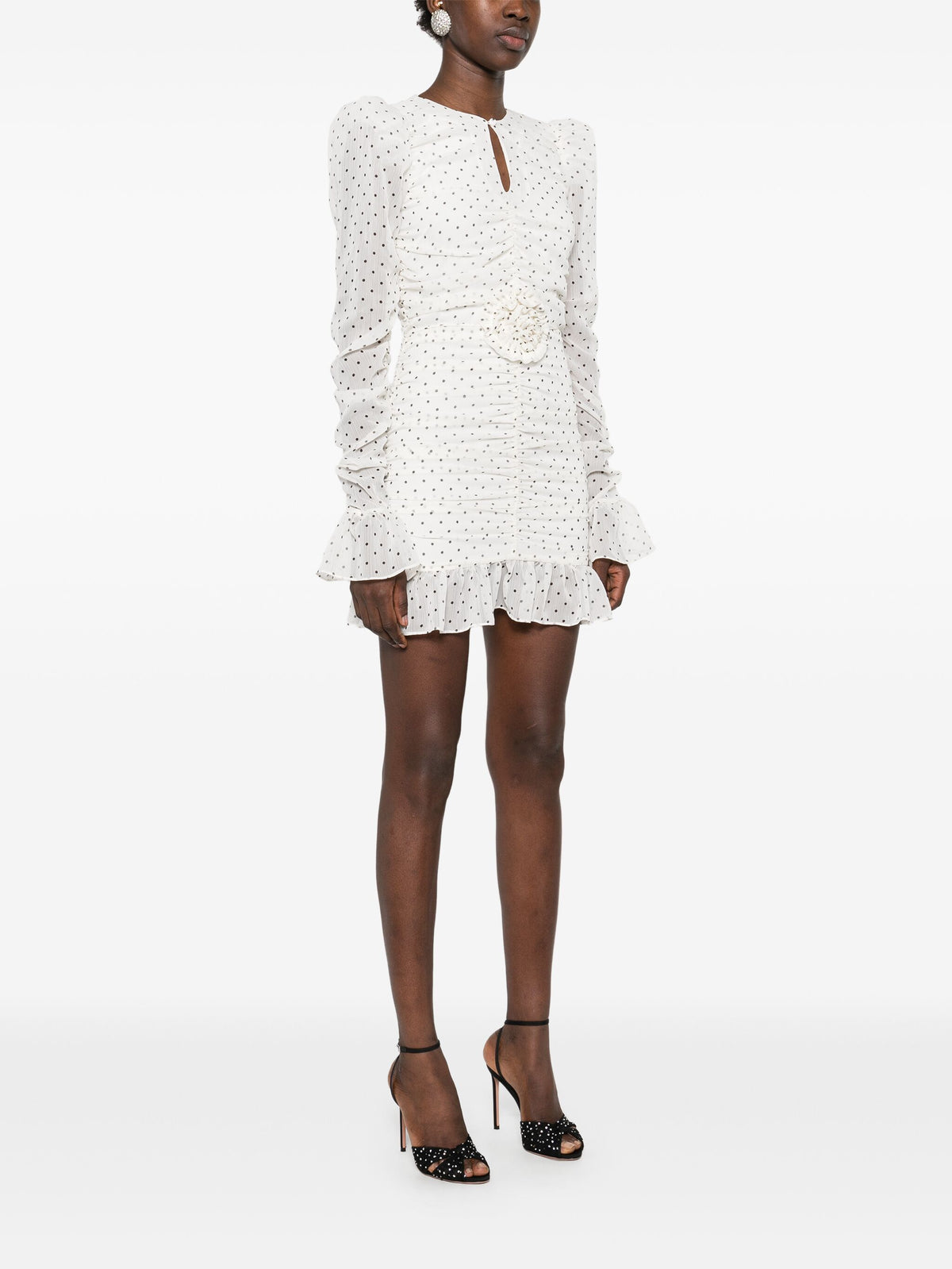Printed long-sleeves mini dress