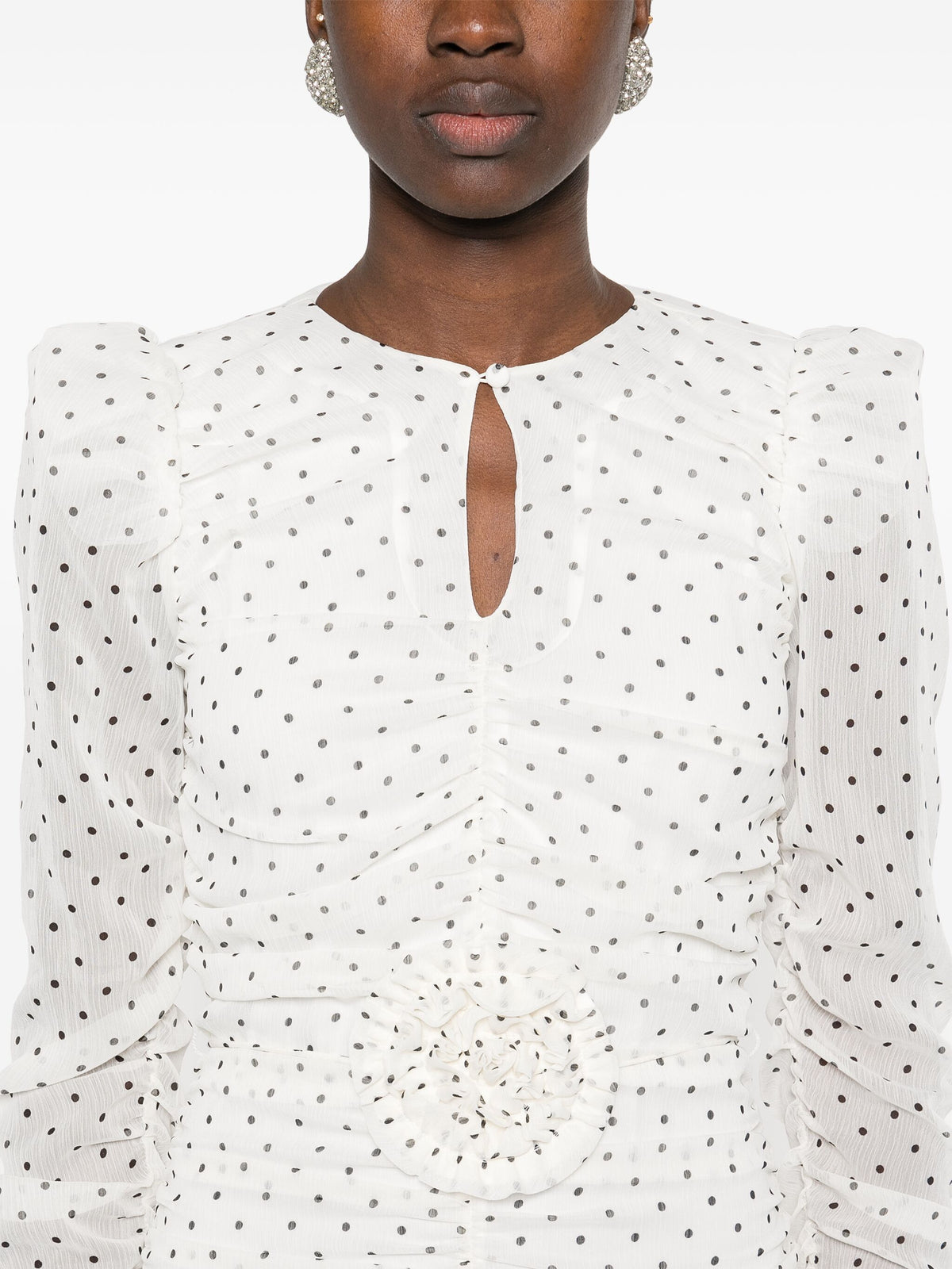 Printed long-sleeves mini dress