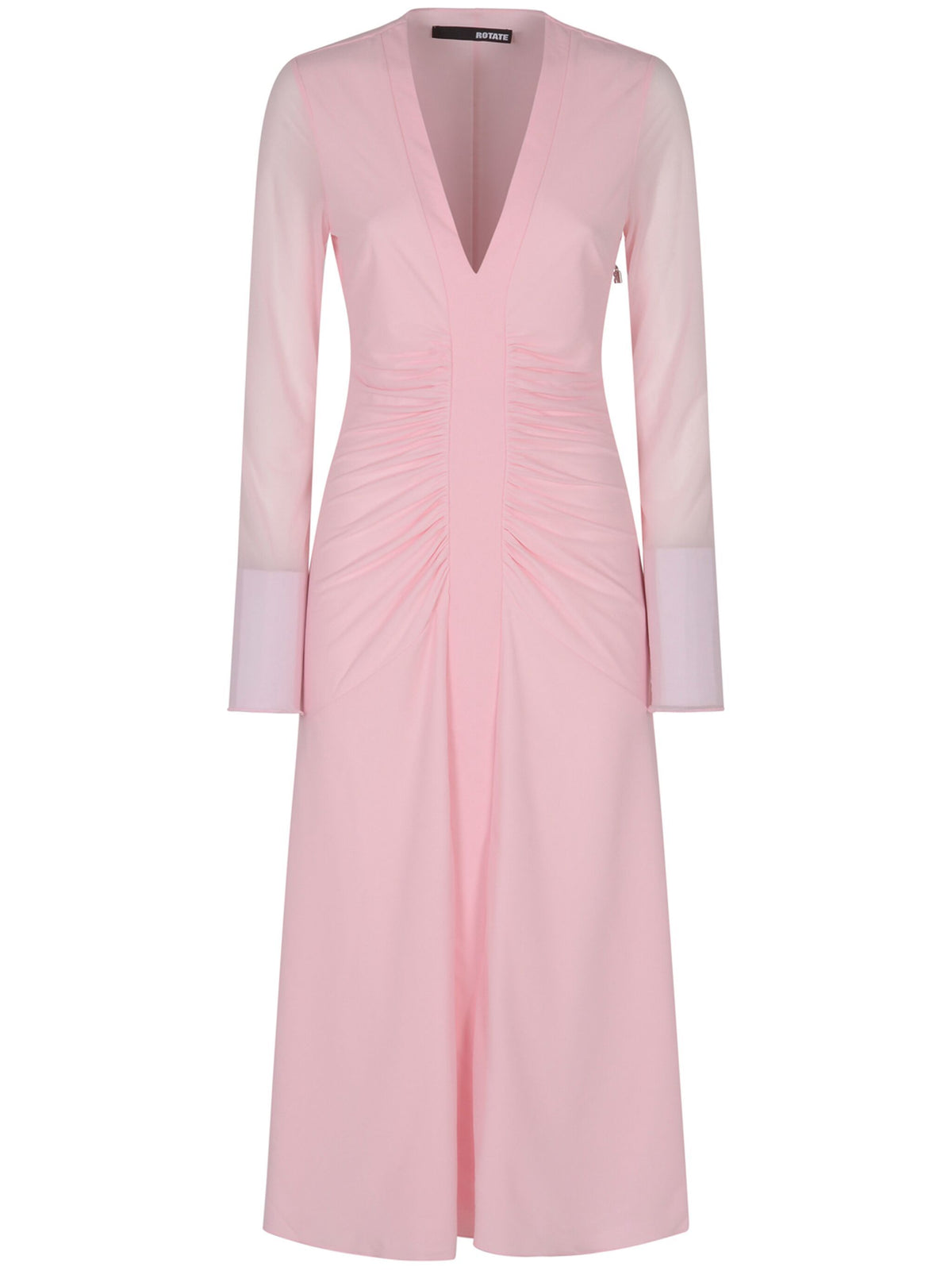 Ruched-detail midi dress