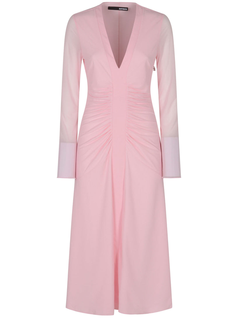 Ruched-detail midi dress