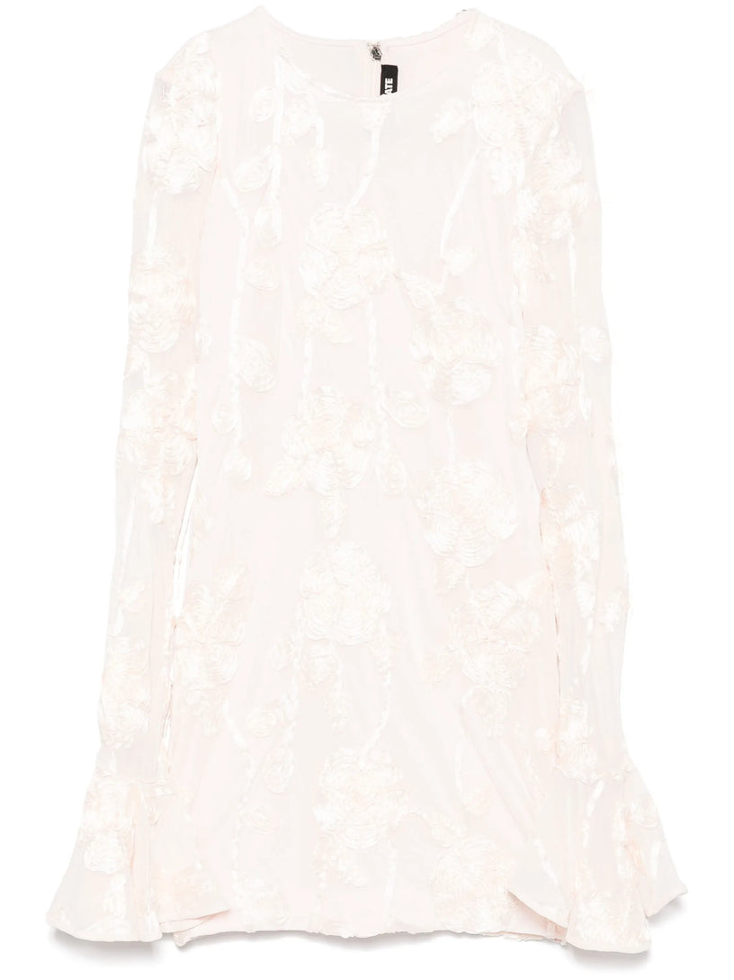 Floral-mesh mini dress