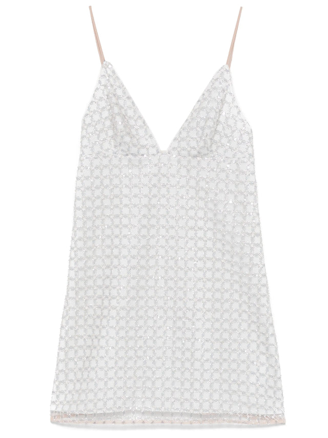 Beaded A-line Mini Dress