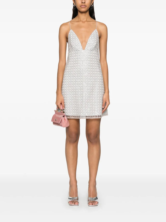 Beaded A-line Mini Dress