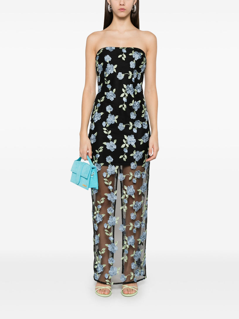 rotate floral mesh maxi dress Flower Mesh Maxi Dress Light Blue
