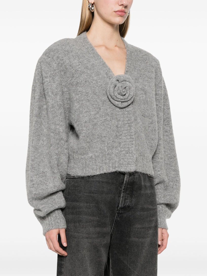 Knit cropped cardigan grey