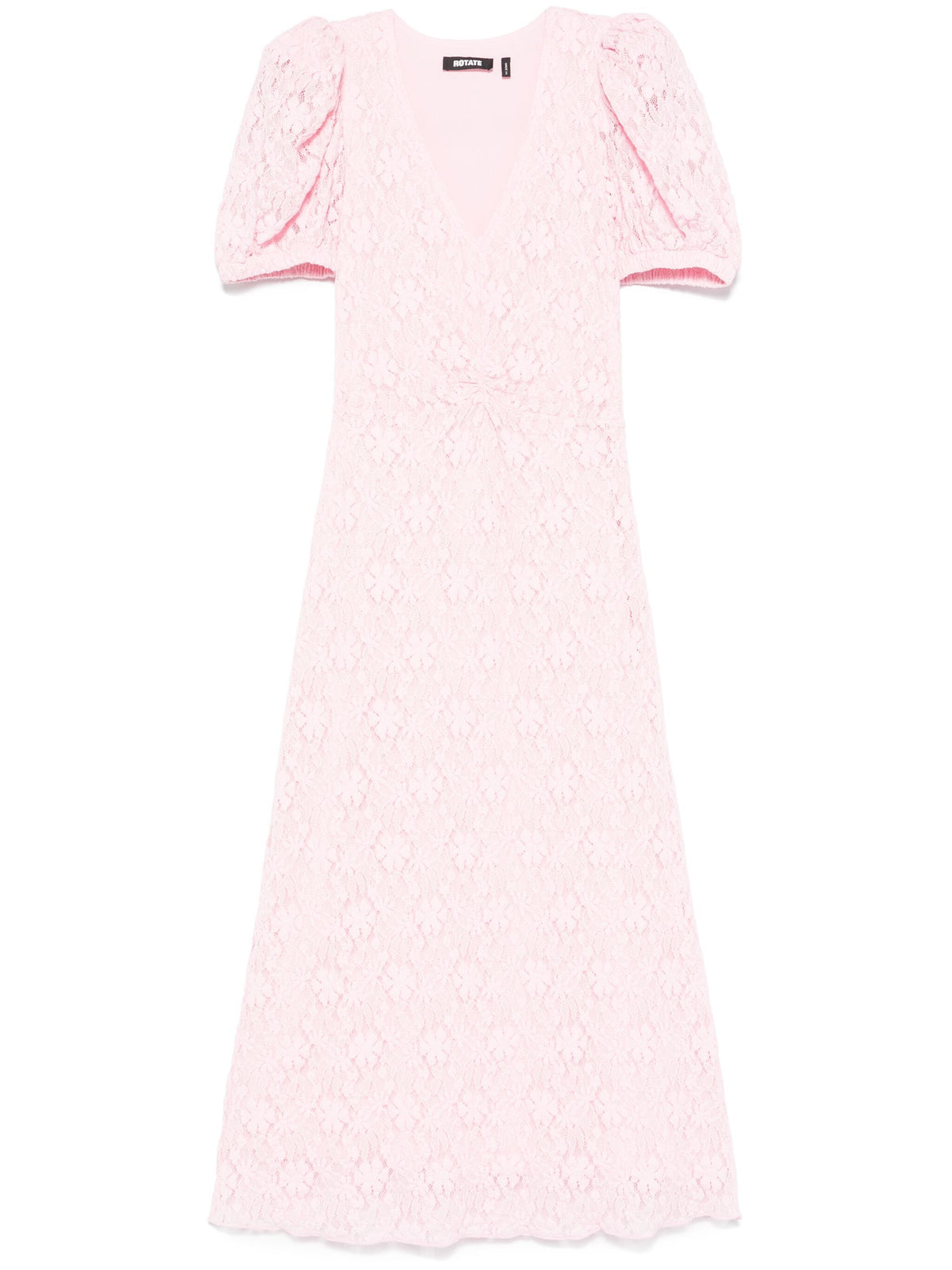 Lace dress with puff sleeves