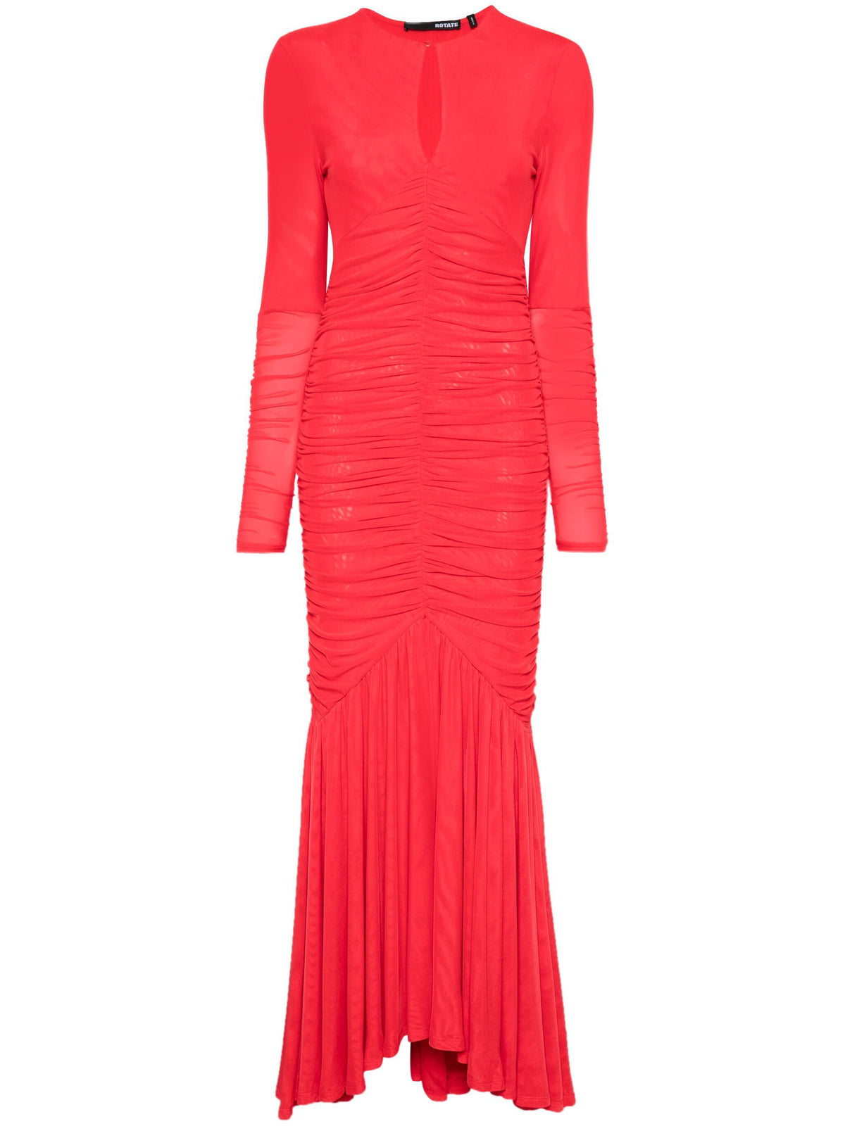 Mesh Ls maxi dress