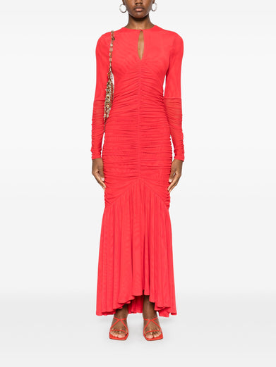 Mesh Ls maxi dress