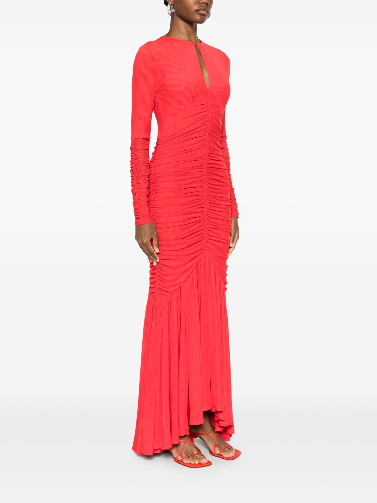 Mesh Ls maxi dress